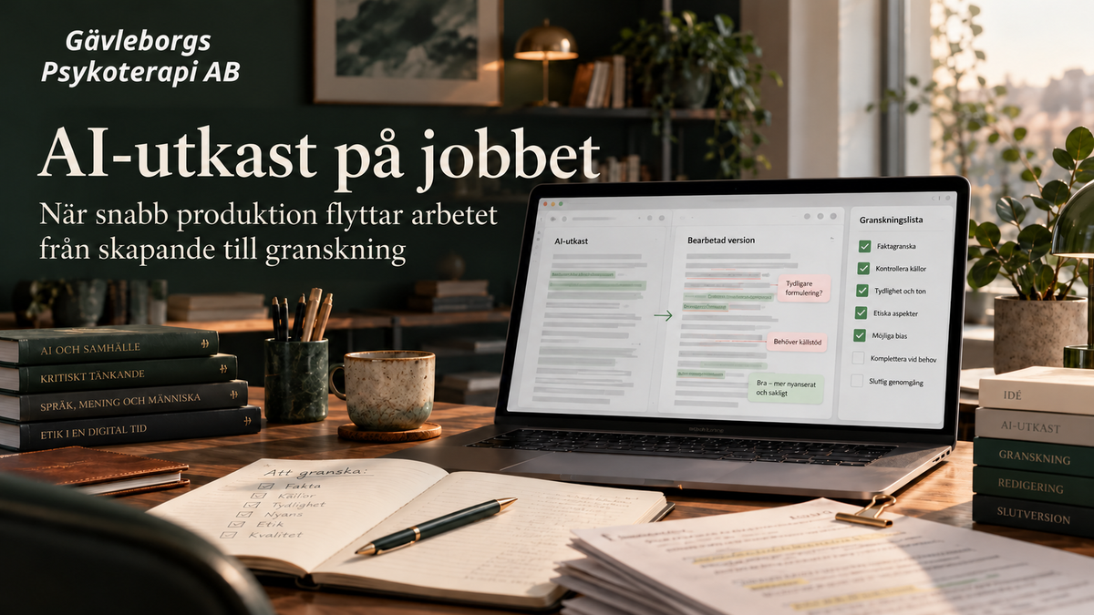 AI-utkast på jobbet – när snabb produktion flyttar arbetet från skapande till granskning