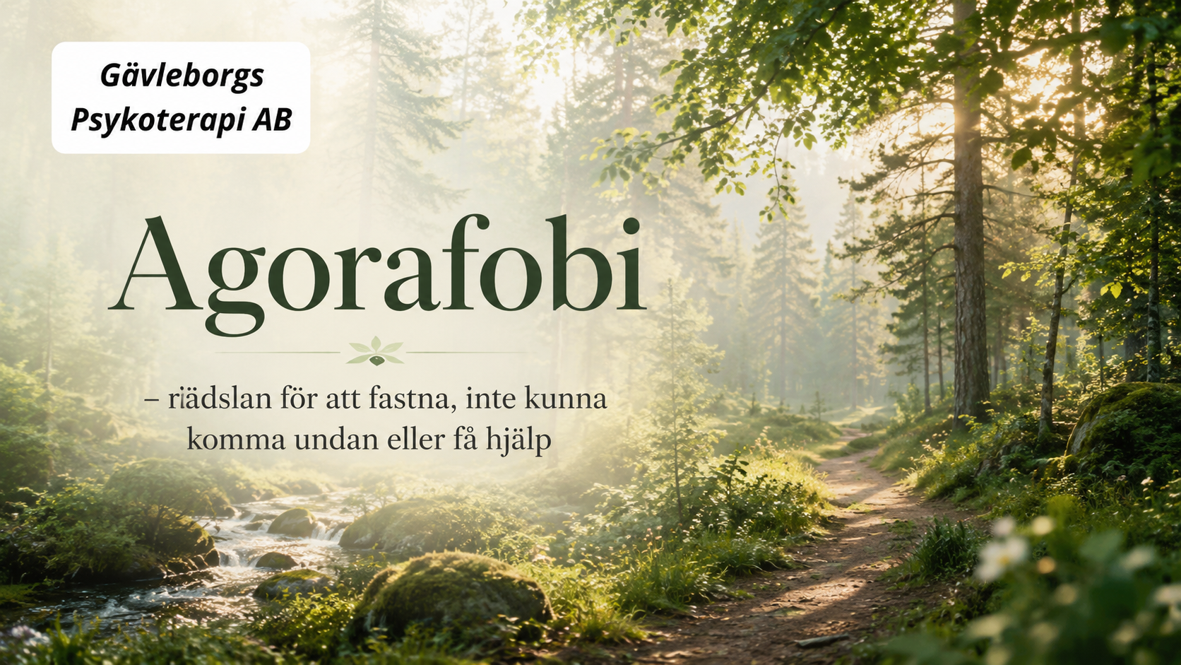 Agorafobi: rädslan för att fastna, inte kunna komma undan eller få hjälp