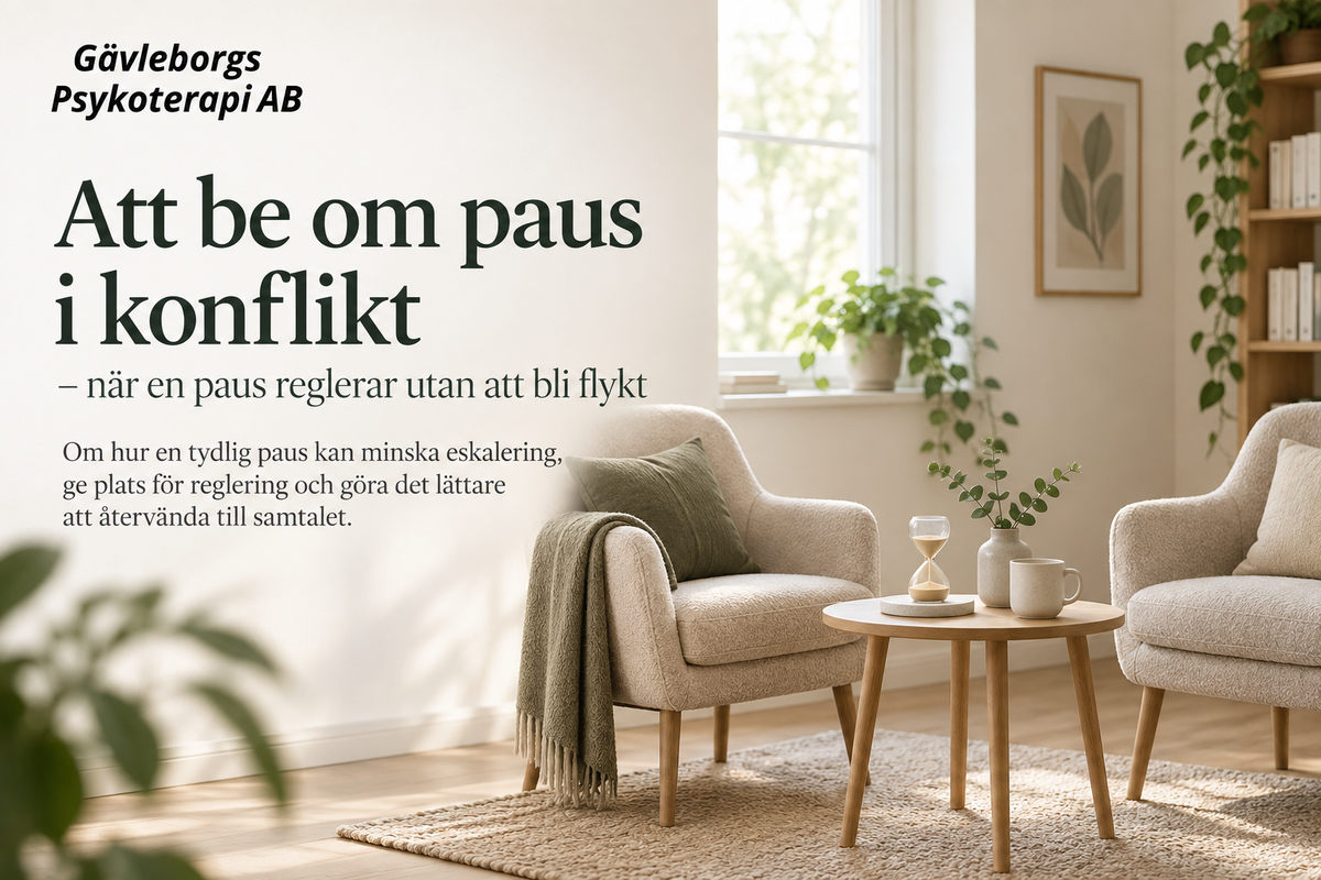 Att be om paus i konflikt – när en paus reglerar utan att bli flykt