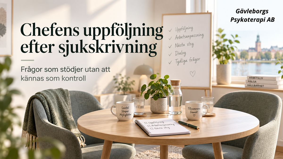 Chefens uppföljning efter sjukskrivning – frågor som stödjer utan att kännas som kontroll