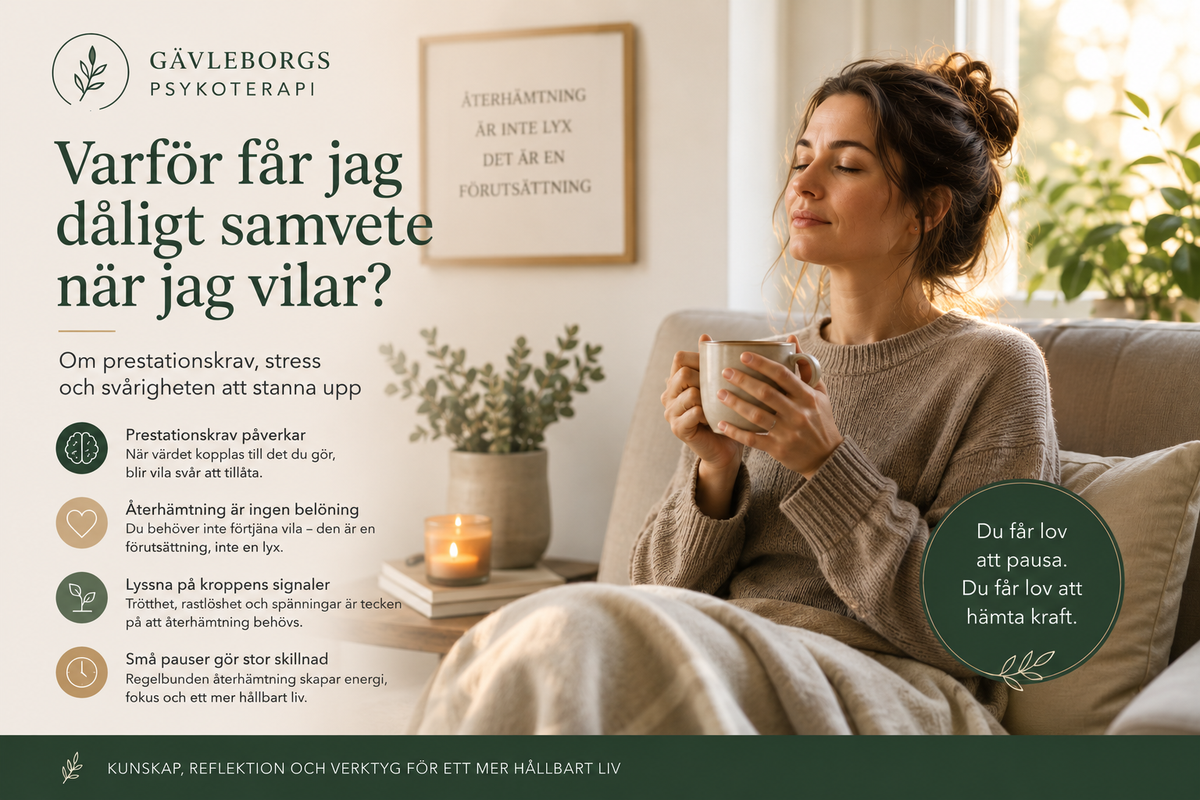 Varför får jag dåligt samvete när jag vilar? – om prestationskrav, stress och svårigheten att stanna upp