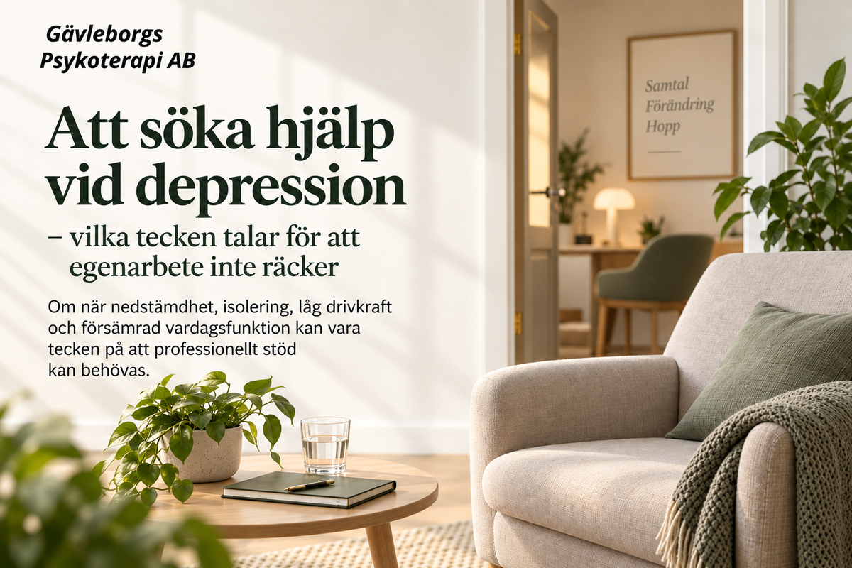 Att söka hjälp vid depression – vilka tecken talar för att egenarbete inte räcker