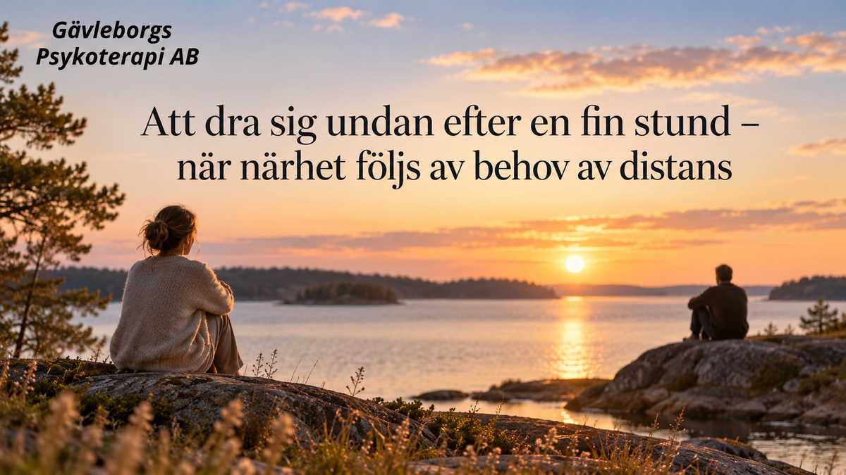 Att dra sig undan efter en fin stund – när närhet följs av behov av distans