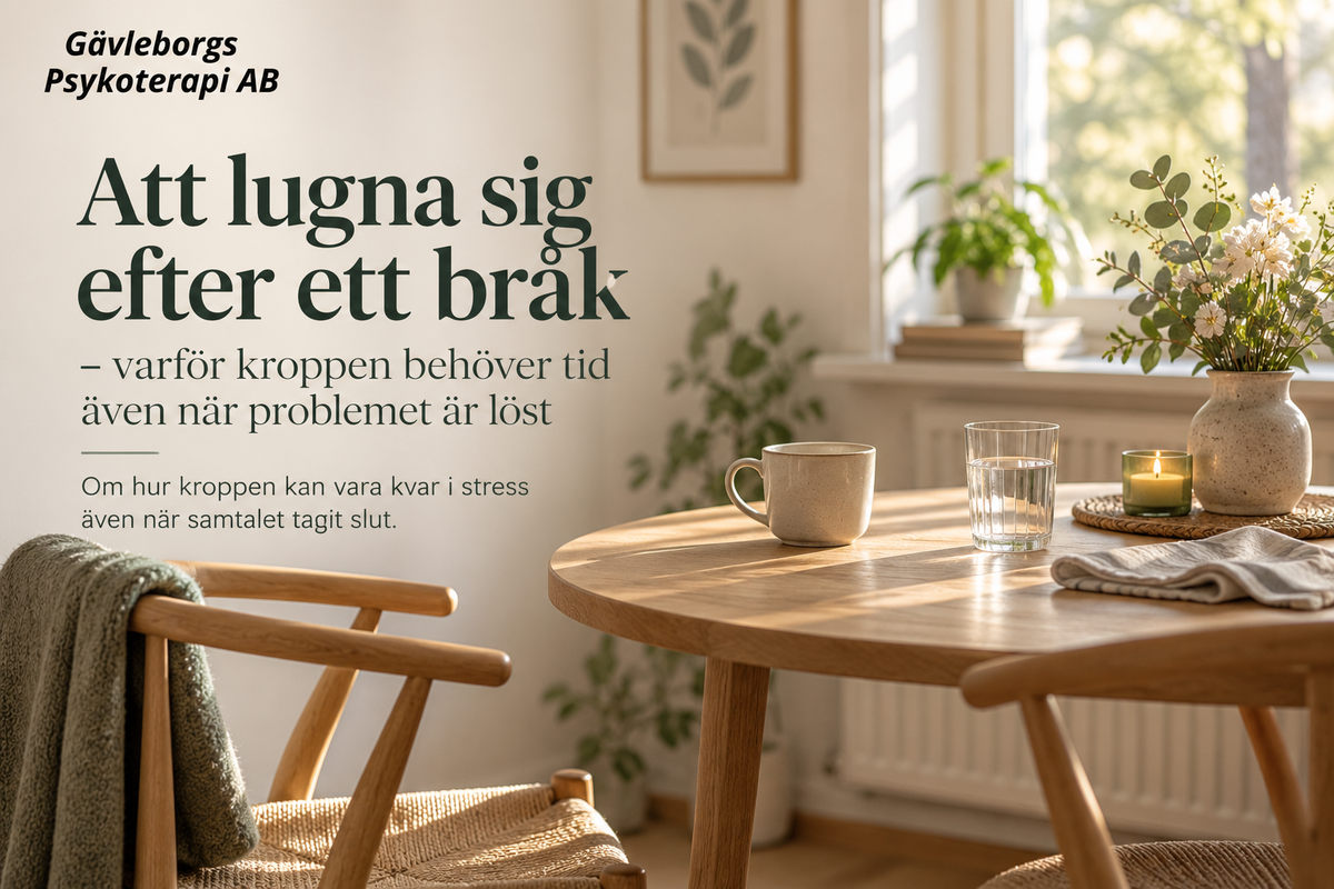 Att lugna sig efter ett bråk – varför kroppen behöver tid även när problemet är löst