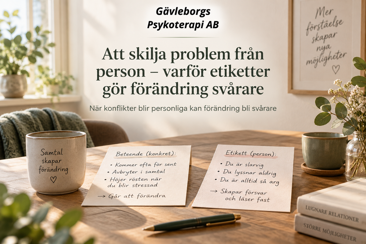Att skilja problem från person – varför etiketter gör förändring svårare