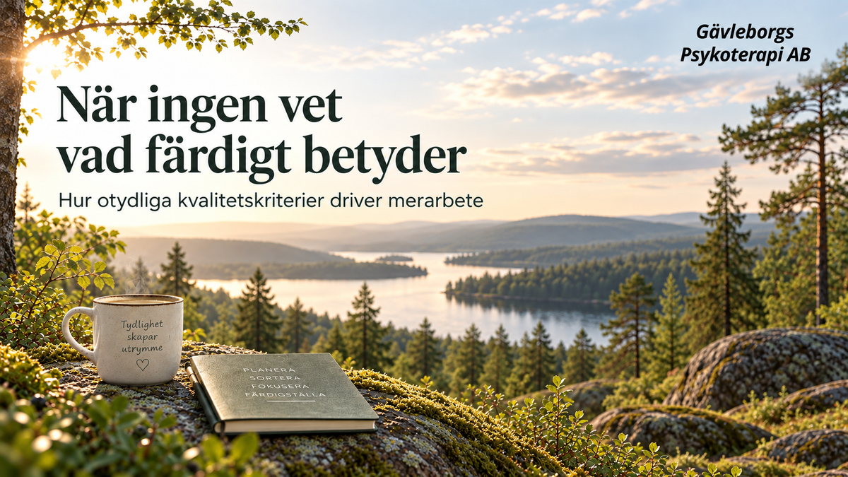 När ingen vet vad färdigt betyder – hur otydliga kvalitetskriterier driver merarbete