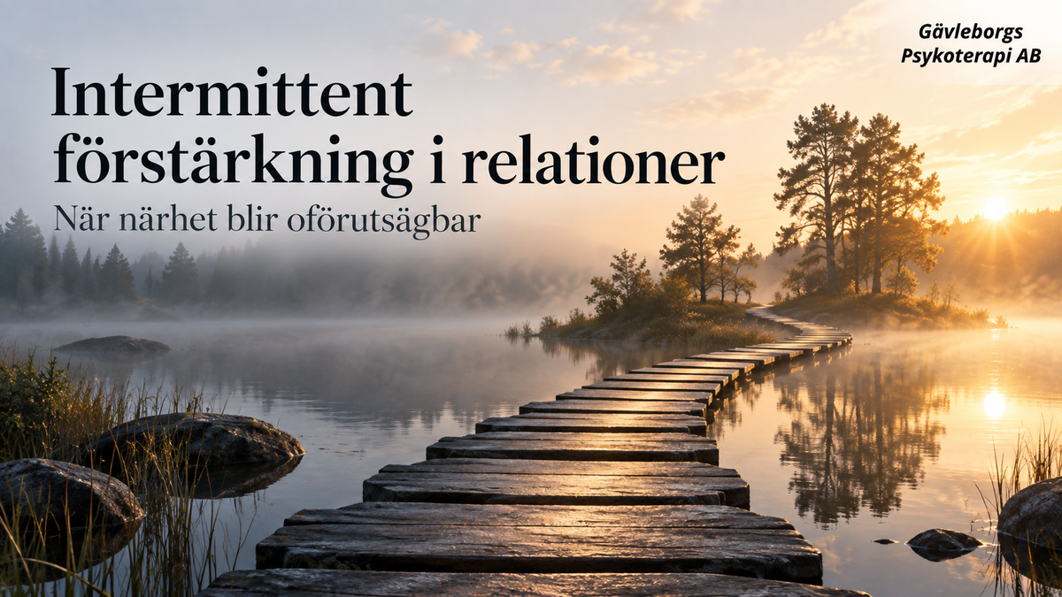Intermittent förstärkning i relationer – varför oförutsägbar närhet kan bli starkt bindande