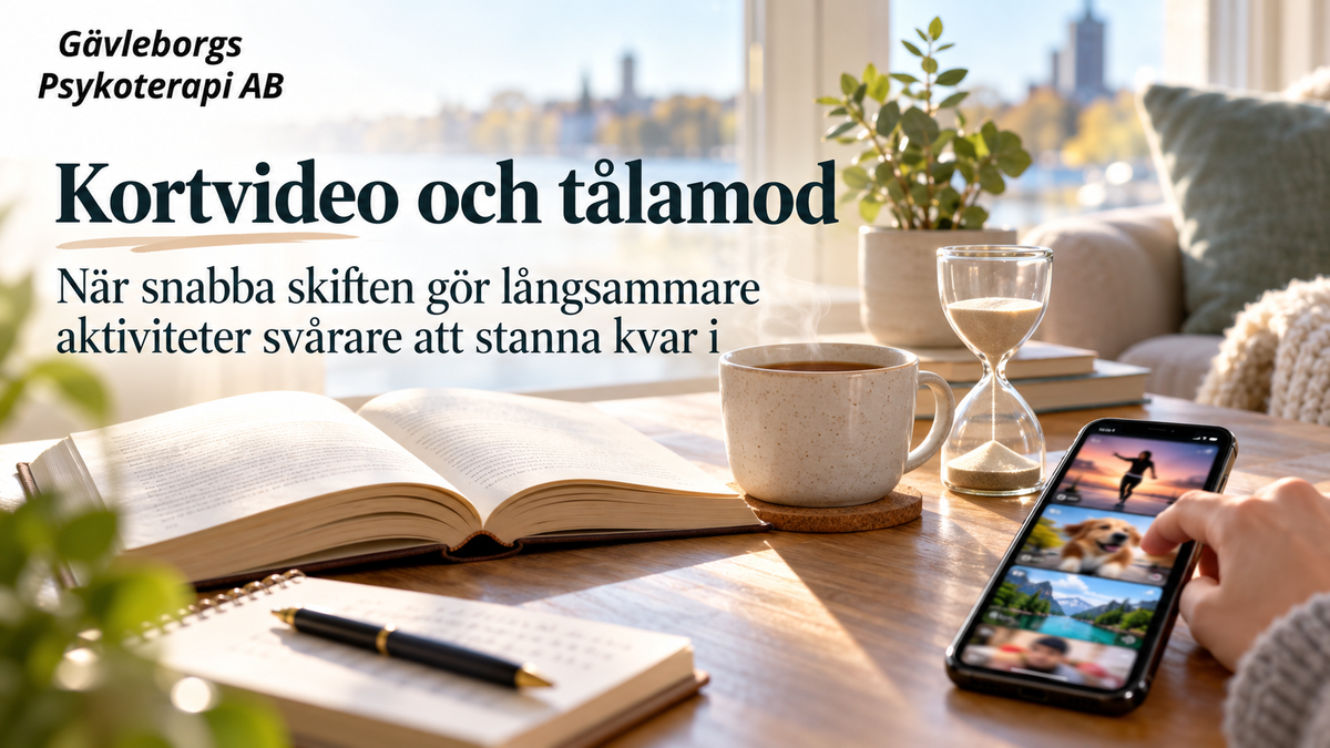 Kortvideo och tålamod – när snabba skiften gör långsammare aktiviteter svårare att stanna kvar i
