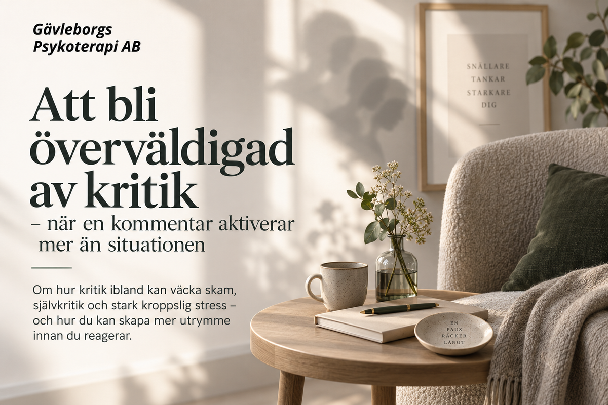 Att bli överväldigad av kritik – när en kommentar aktiverar mer än situationen