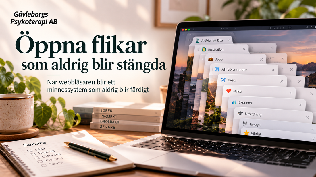 Att samla öppna flikar för senare – när webbläsaren blir ett minnessystem som aldrig blir färdigt