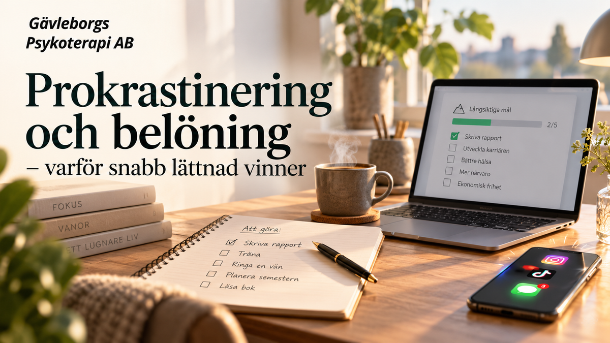 Prokrastinering och belöning – varför långt bort-resultat har svårt att konkurrera med snabb lättnad