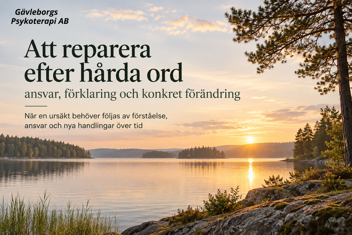 Att reparera efter hårda ord – ansvar, förklaring och konkret förändring