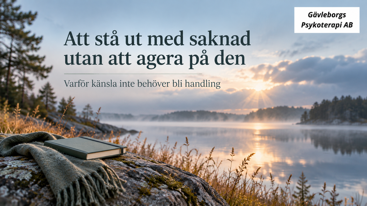 Att stå ut med saknad utan att agera på den – varför känsla inte behöver bli handling