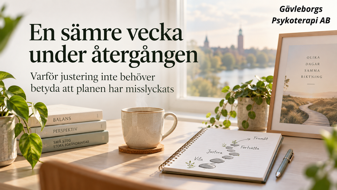 En sämre vecka under återgången – varför justering inte behöver betyda att planen har misslyckats