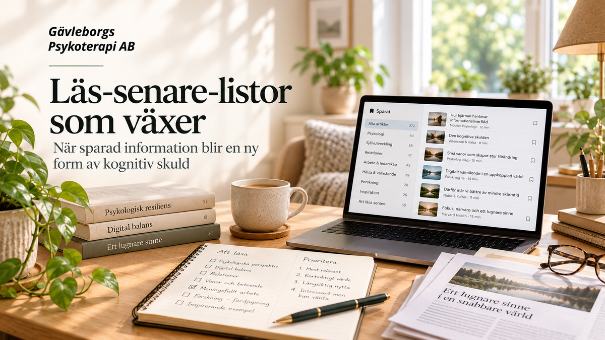 Läs-senare-listor som växer – när sparad information blir en ny form av kognitiv skuld