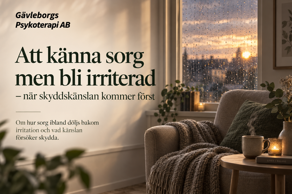 Att känna sorg men bli irriterad – när skyddskänslan kommer först