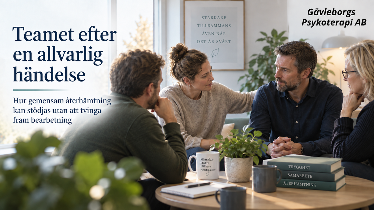 Teamet efter en allvarlig händelse – hur gemensam återhämtning kan stödjas utan att tvinga fram bearbetning