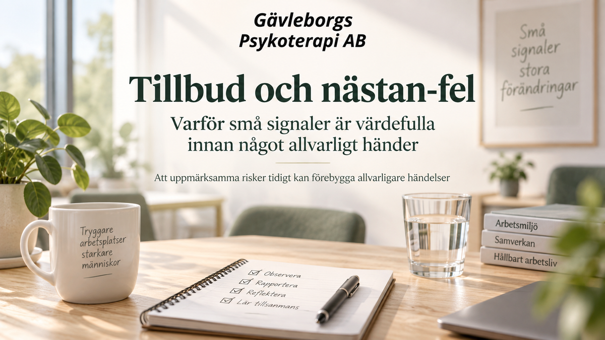Tillbud och nästan-fel – varför små signaler är värdefulla innan något allvarligt händer