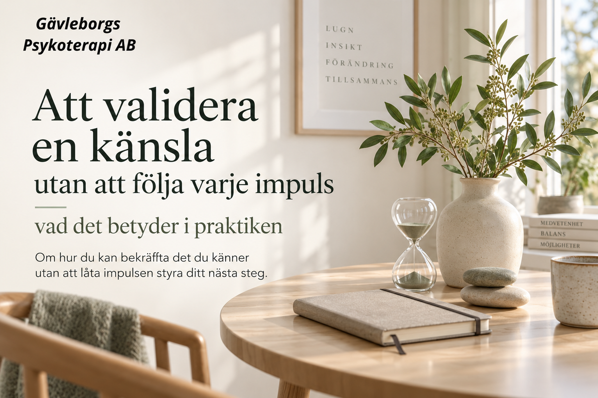 Att validera en känsla utan att följa varje impuls – vad det betyder i praktiken