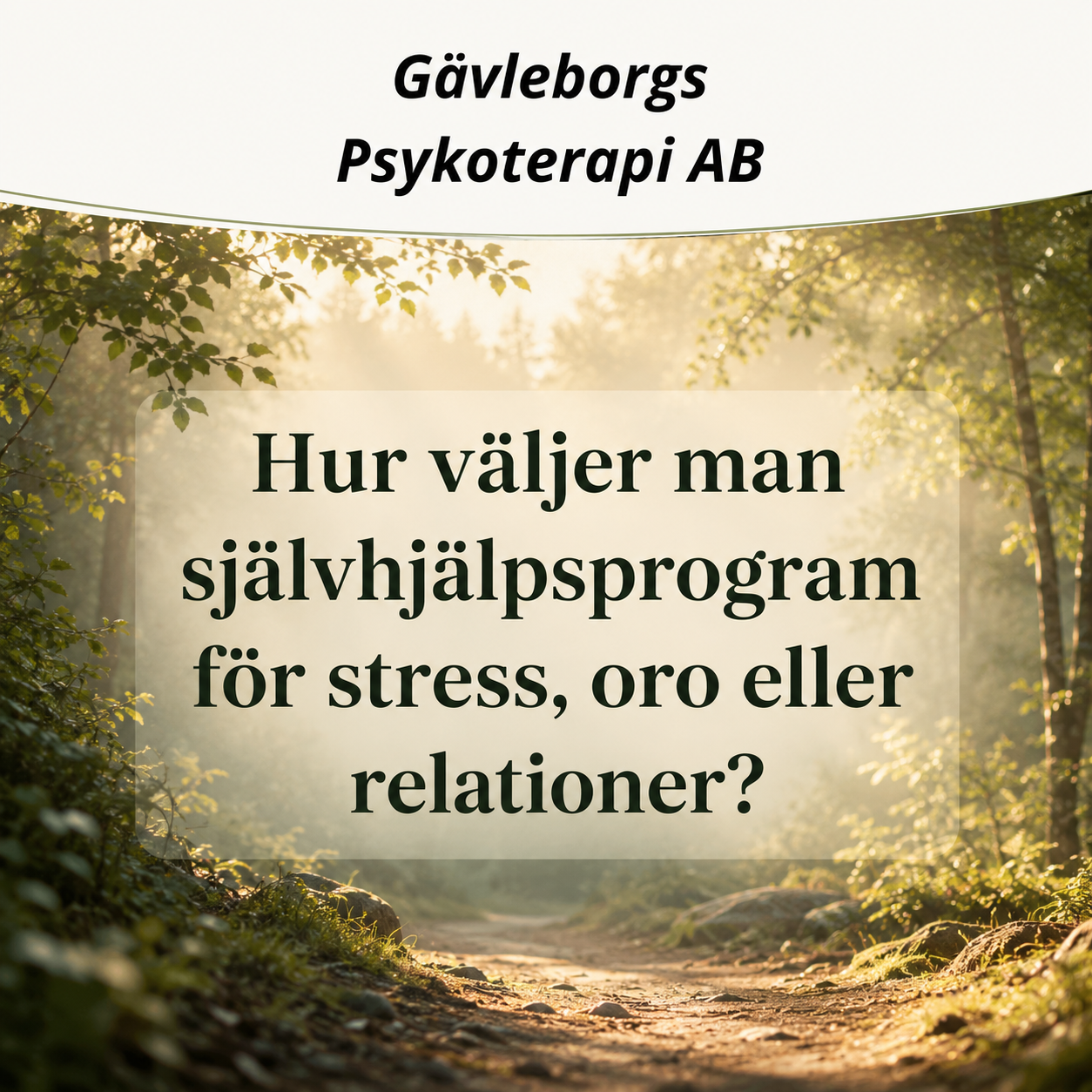 Hur väljer man självhjälpsprogram för stress, oro eller relationer?