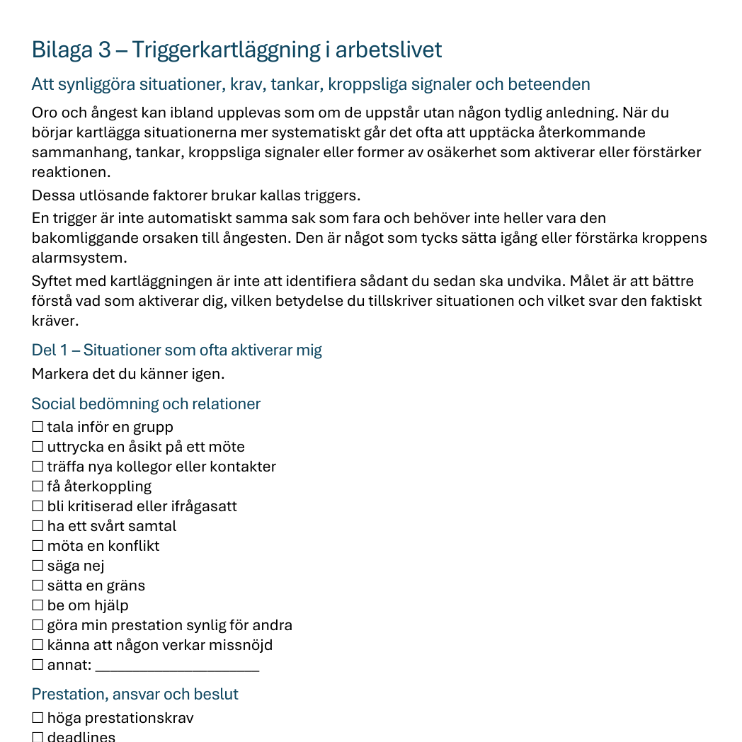 Oro och ångest i arbetslivet
