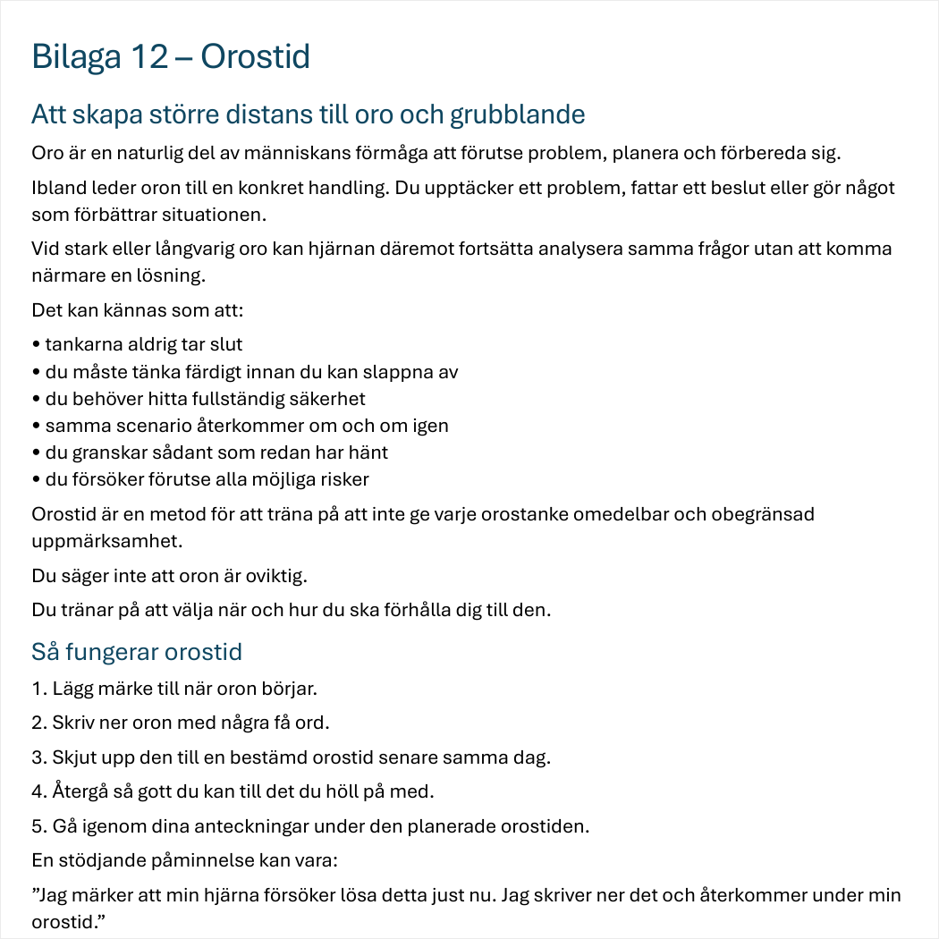 Ångest och oro