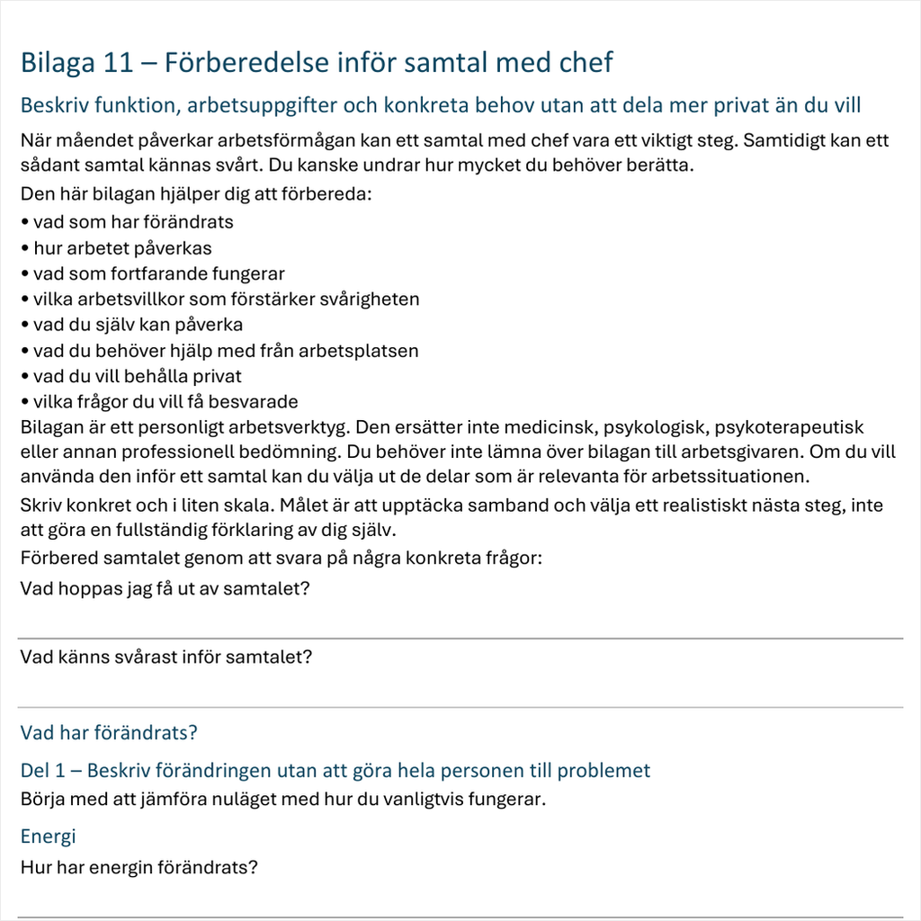 Nedstämdhet och återhämtning i arbetslivet