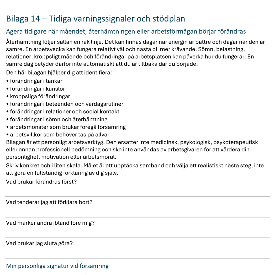 Nedstämdhet och återhämtning i arbetslivet