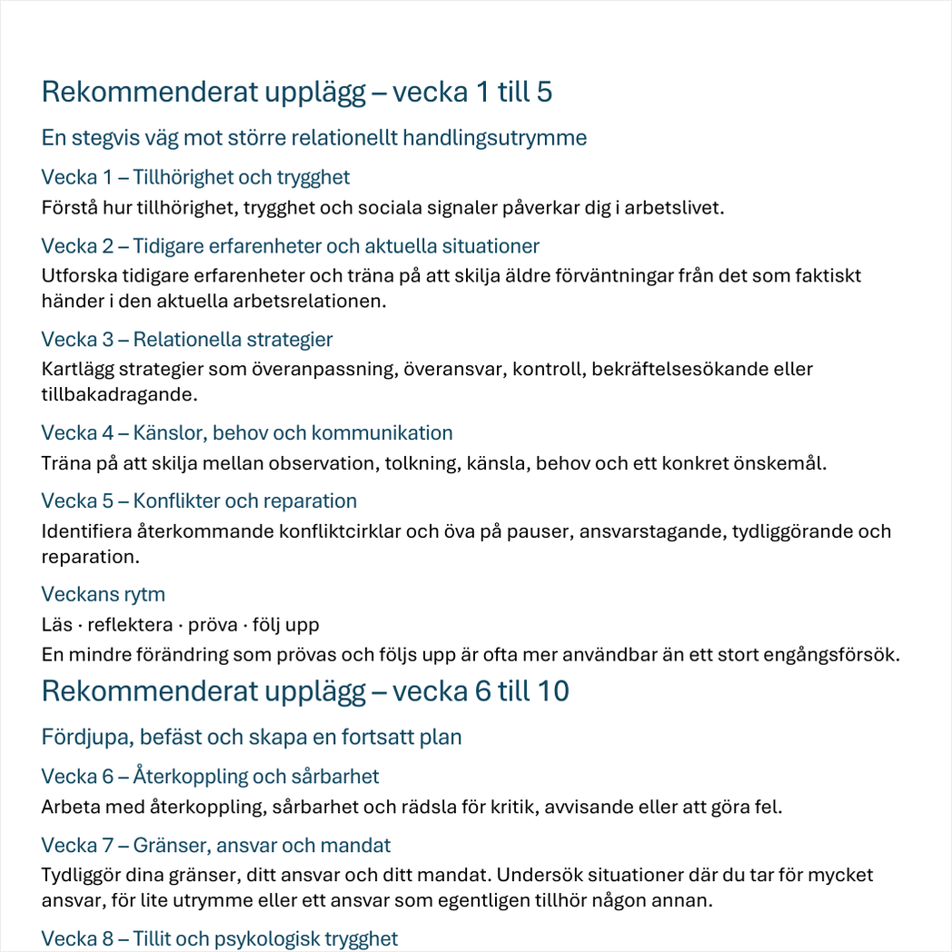 Relationer och kommunikation i arbetslivet