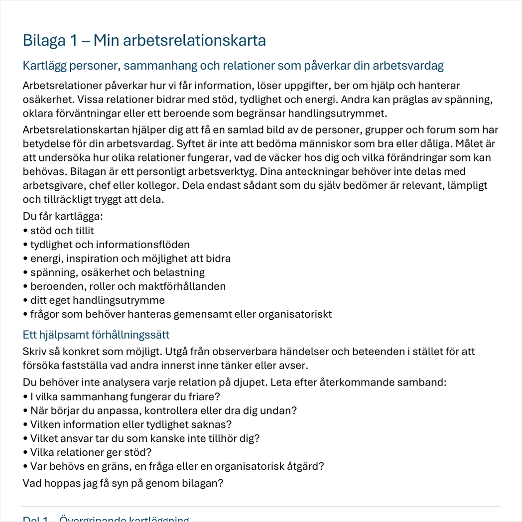 Relationer och kommunikation i arbetslivet