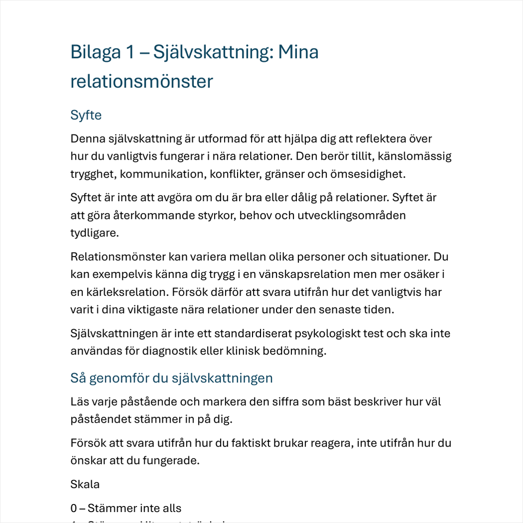 Relationer och anknytning