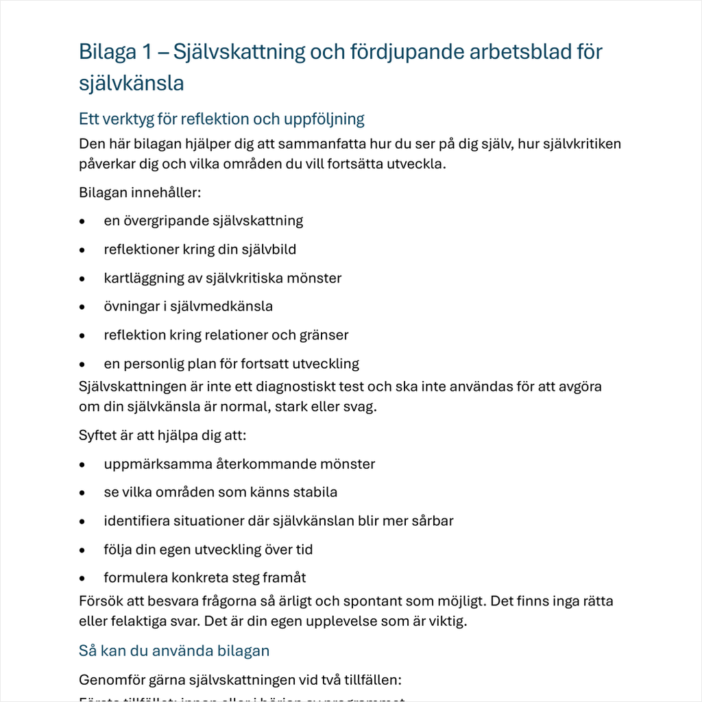 Självkänsla och självkritik