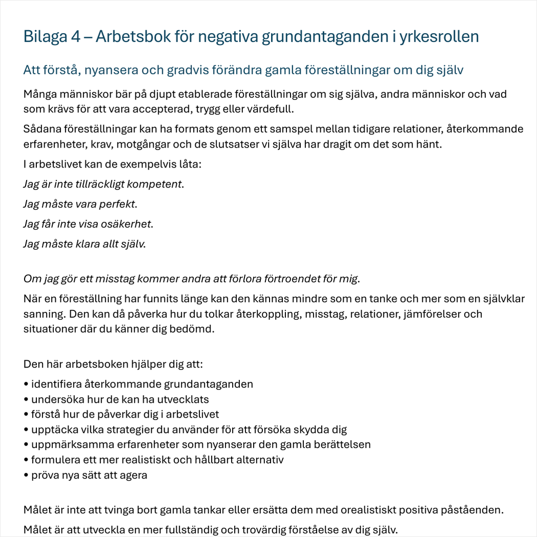 Självkänsla och självkritik i arbetslivet