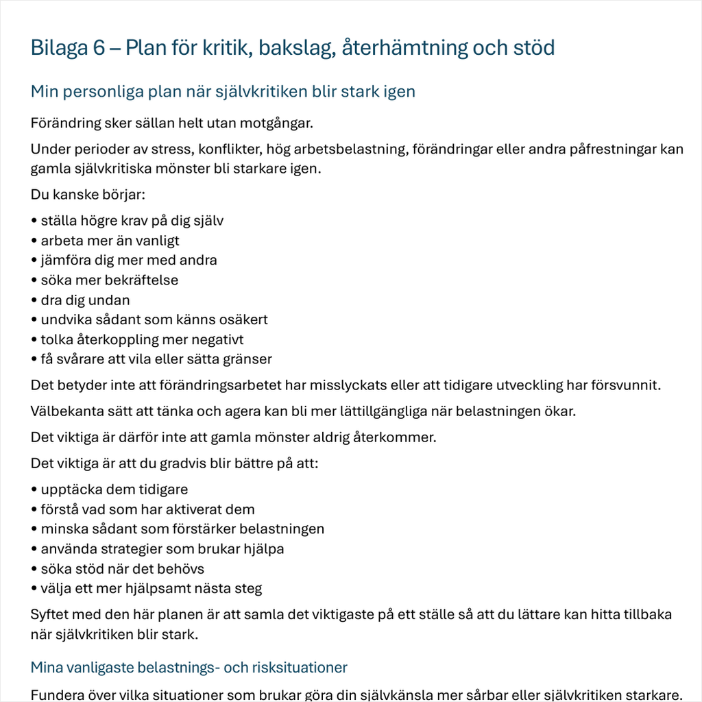 Självkänsla och självkritik i arbetslivet
