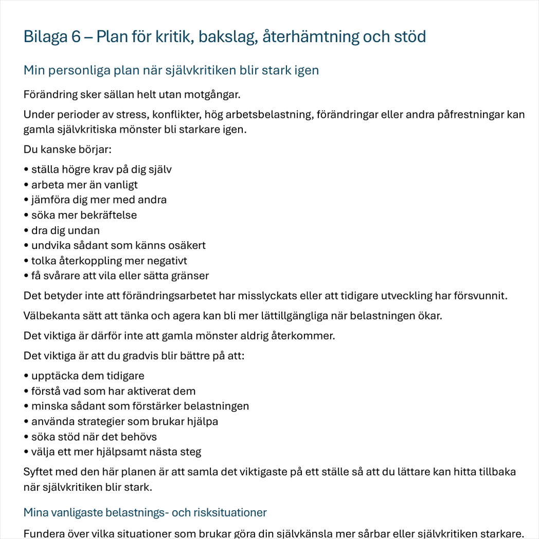 Självkänsla och självkritik i arbetslivet