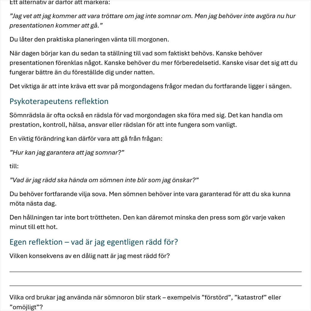 Sömn och sömnsvårigheter